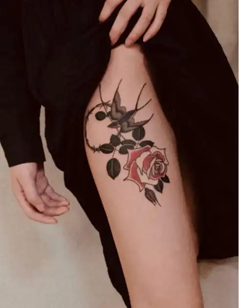 最新性感女生大腿纹身图片大全女生腿部纹什么好看10