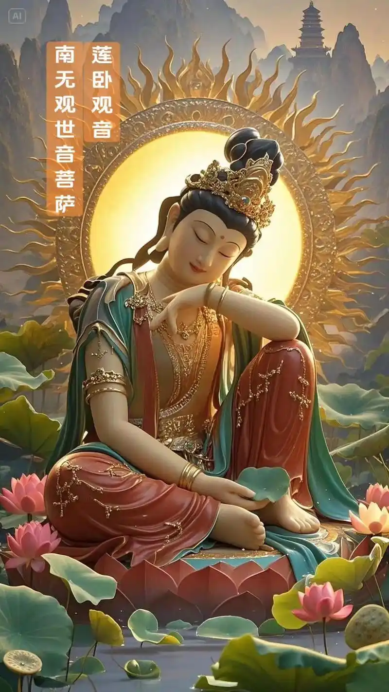 即梦ai 
观世音菩萨之莲卧观音!