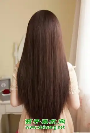 中长直发碎尾背影图片