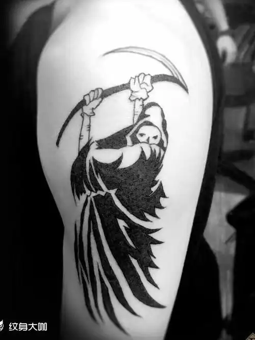 死神镰刀_纹身图案手稿图片_黄磊的纹身作品集