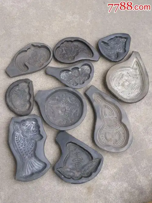 民国陶模具刺猬动物葫芦泥模具寿桃蝴蝶桃子文化民俗老模10个老陶模子