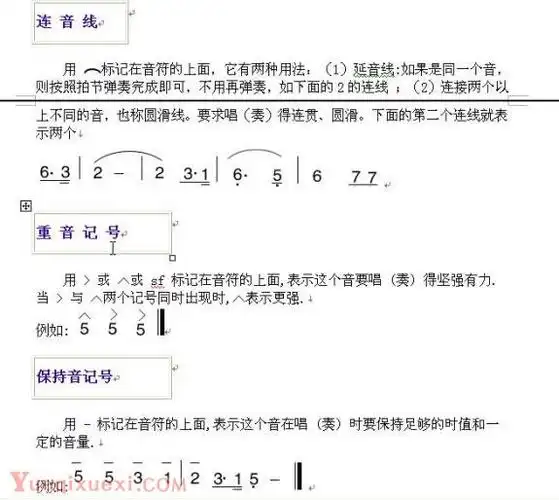 简谱术语教程之休止符,装饰音,延长号,连音线讲解 - 乐器教程网