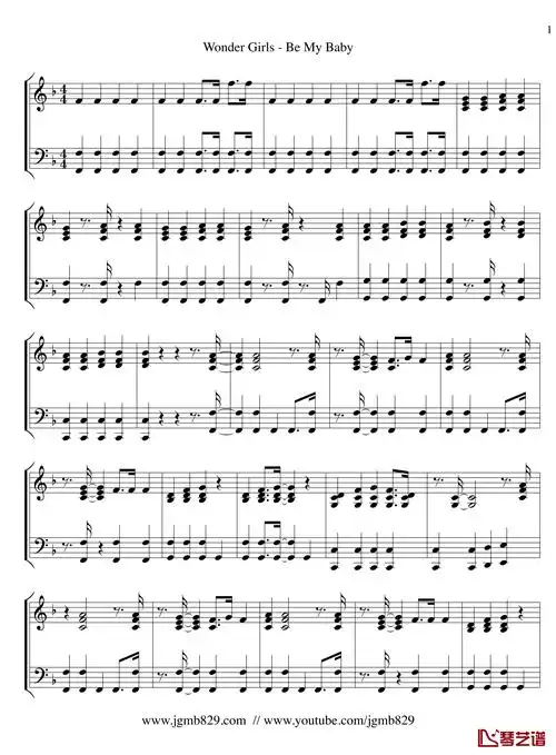 be my baby钢琴谱-wonder girls1