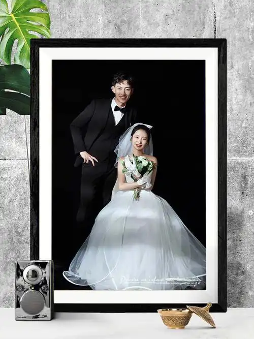 韩式内景婚纱照挂在客厅也太高级了00