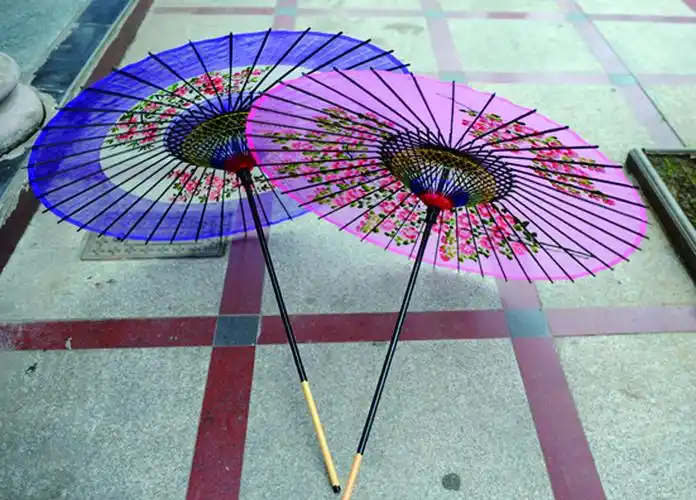 小黄伞纯手工竹子制作道具 古老伞