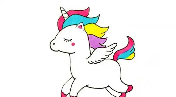 带翅膀的独角兽怎么画_卡通简笔画_简笔画大全