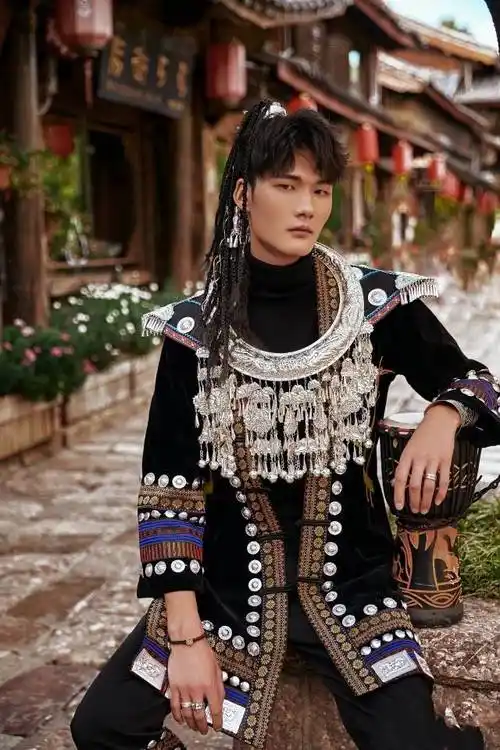 新款苗族服装男土土家族壮族高定芦笙服饰舞台民族服装