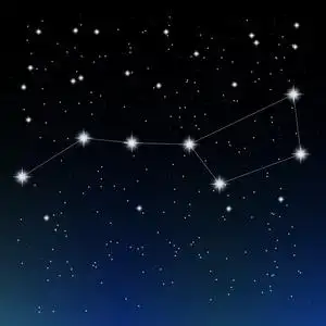 在满天星斗的天空中的北斗七星照片