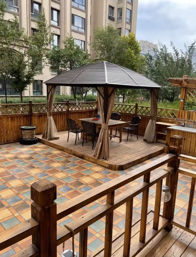 户外凉亭别墅楼顶天台花园庭院欧式景区餐饮遮阳棚雨棚铝合金亭子