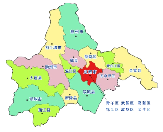 实际上,成都总共有20个行政区(12个区,3个县,5县级市)和3个开发区,在