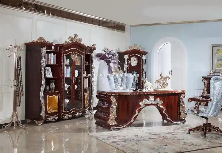 古色古香的木雕巴洛克经典家具豪华木制餐厅家具与椅子