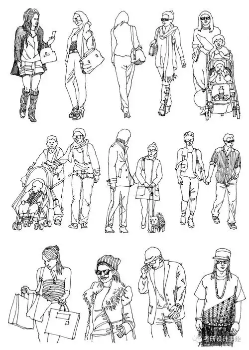 景观建规考研必藏手绘线稿干货线条61单体61小品61透视61鸟瞰