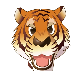 卡通手绘凶猛老虎头