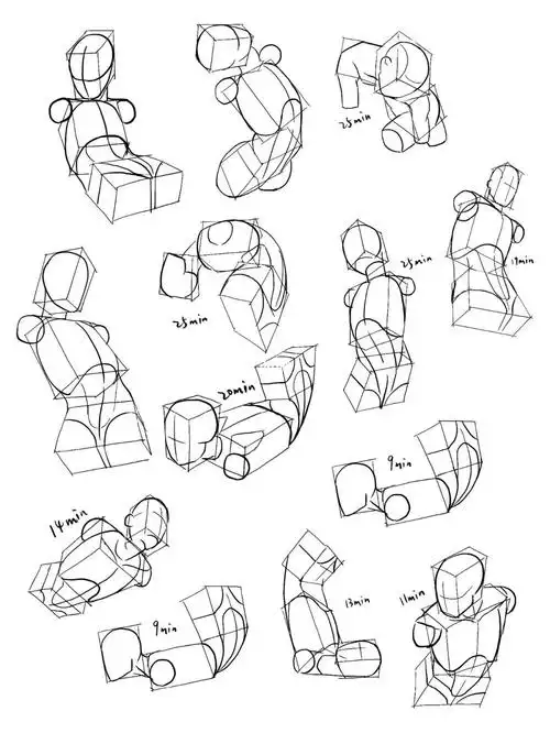 人体结构练习  原素材是在这个up里找到的→@在画画的冰晶有姐妹说原