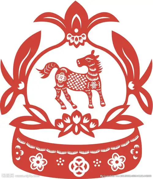 新年新春仙桃石榴吉祥纹样剪纸图片