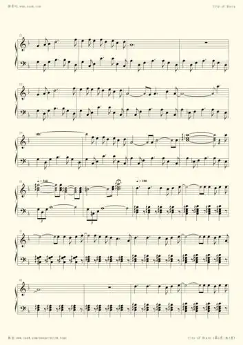 钢琴谱 - city of stars(伴奏简单版)