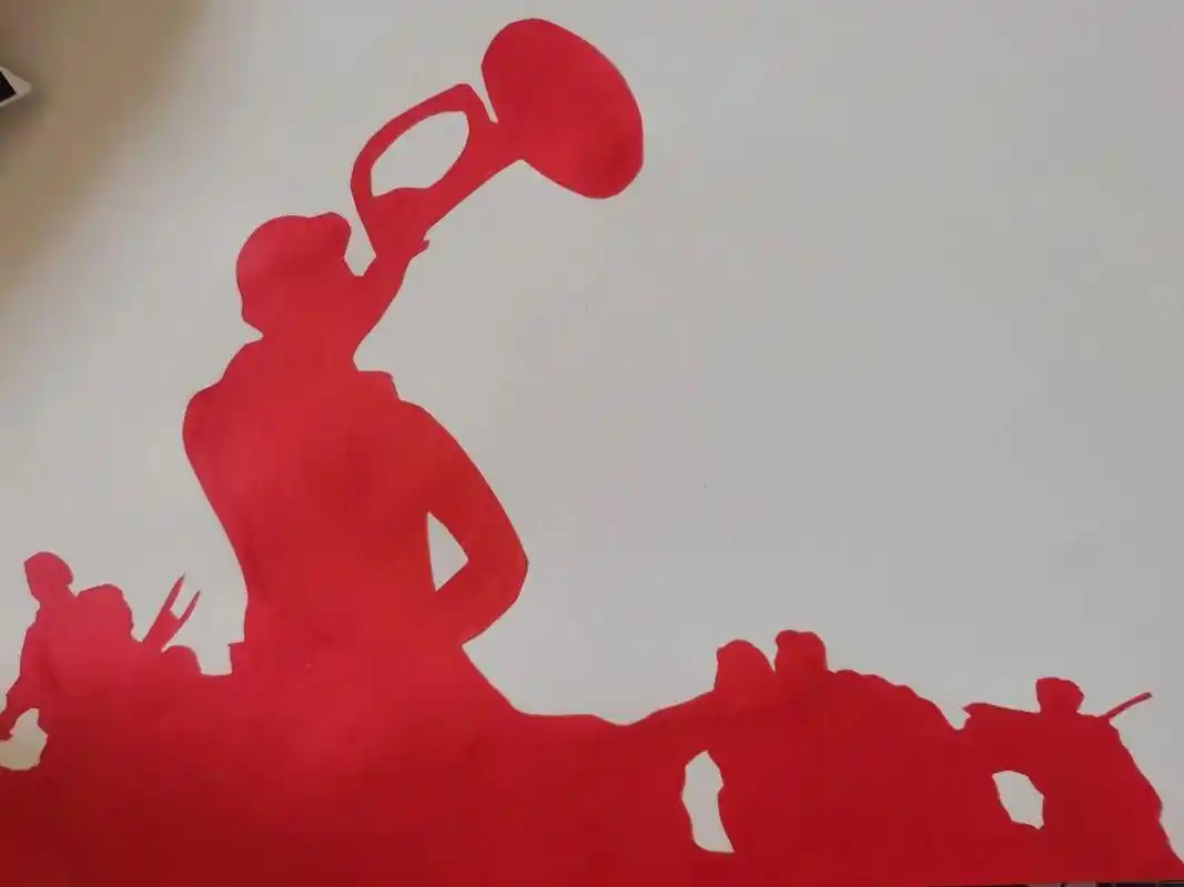 长征精神 红色精神 铭记历史剪纸环创 铭记历史 学校长征精神主题剪纸