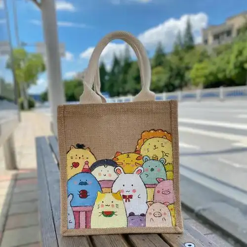 muji黄麻袋手绘可可爱爱