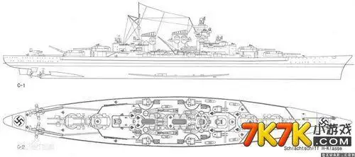 战列舰简笔画彩色版