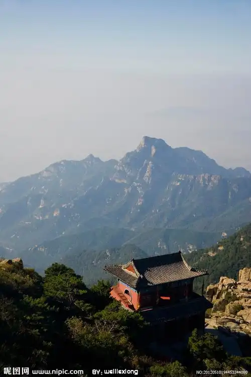 泰安泰山鸟瞰图图片