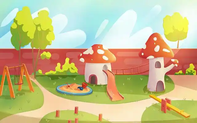 儿童乐园插画卡通乐园