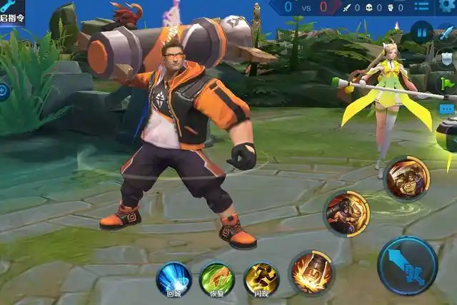 王者荣耀 苏烈团战皮肤3d视角下是这样的 和大乔站一起就像大叔