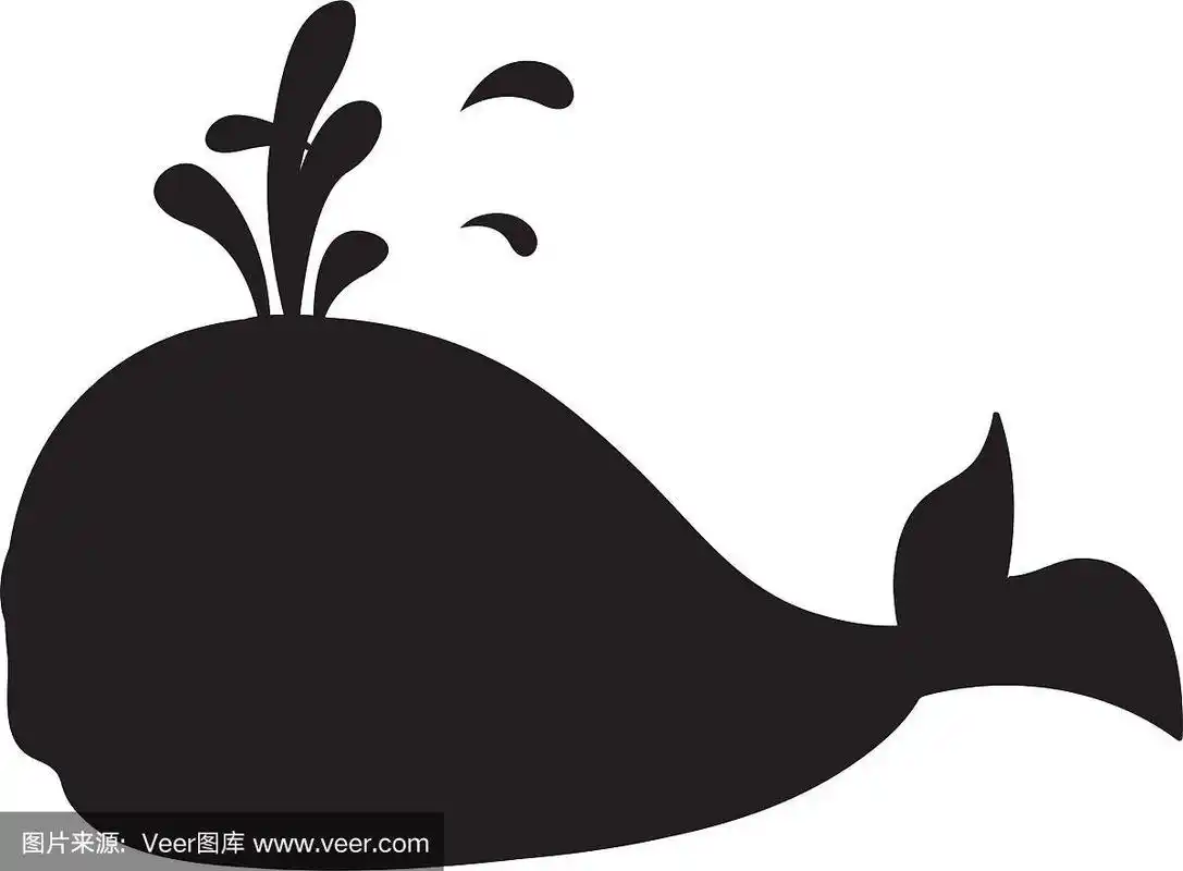 鲸鱼卡通剪影图标形象