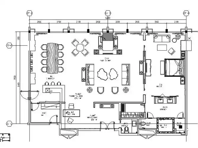 [施工图][成都]时尚豪华5星酒店总统套房室内设计施工图