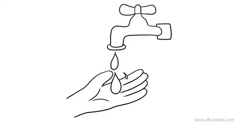 幼儿园烫水龙头标志简笔画