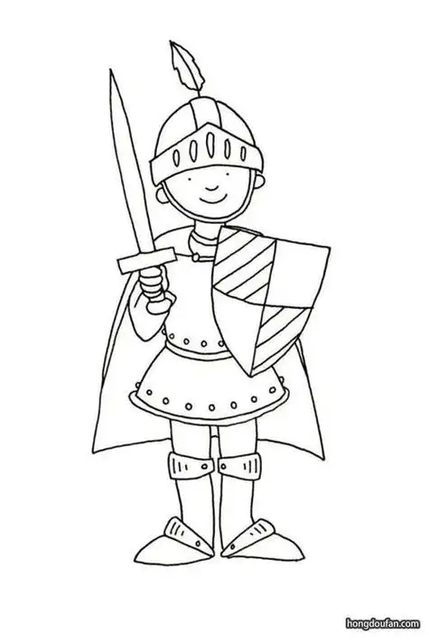 战士的简笔画并涂色 简笔画图片大全-普车都