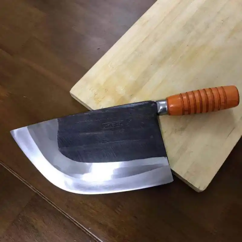 杀猪专用刀骨刀屠夫商用专用斩骨刀加厚手工锻打剁骨刀卖猪肉刀钢柄2