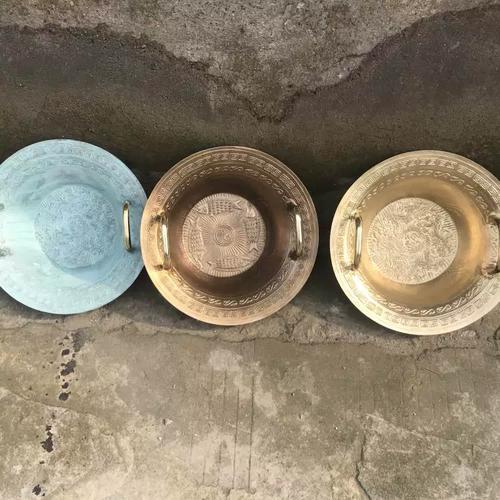 青铜器仿古龙洗盆鱼洗盆婚庆铜盆聚宝盆家居招财风水摆件礼品