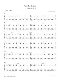 take me higher-迪迦奥特曼主题曲双手简谱预览2-钢琴谱文件(五线谱