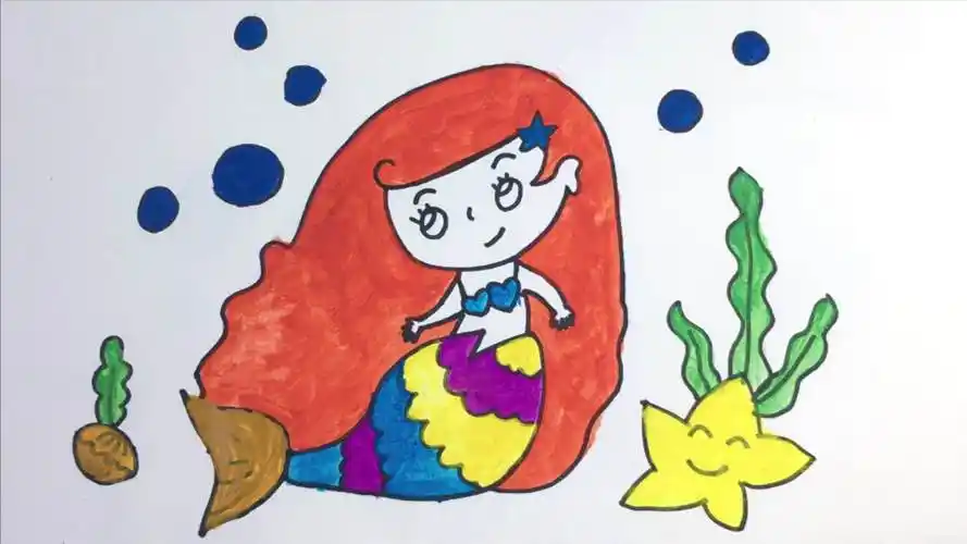 女生们最喜欢的小美人鱼公主简笔画教程来啦!