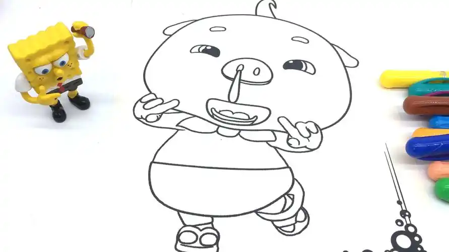 海绵宝宝画猪猪侠小呆呆