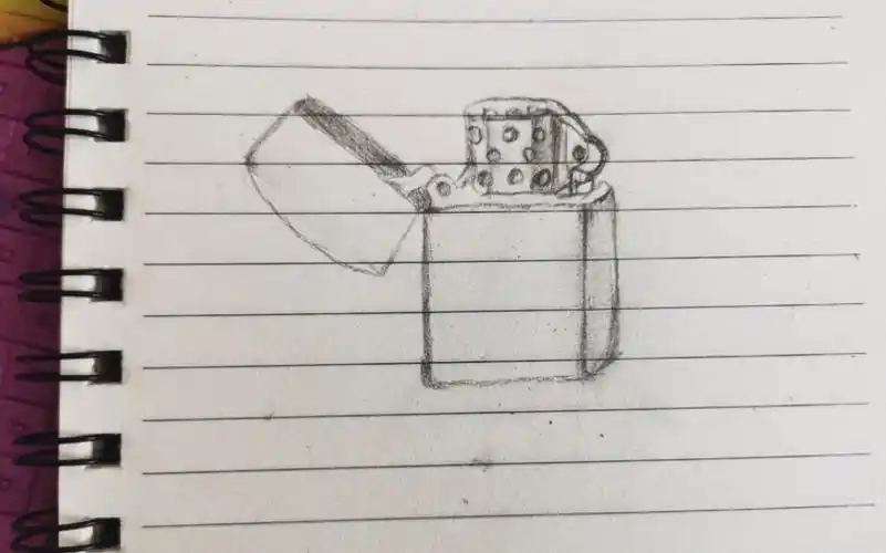 用一根自动铅笔画个打火机