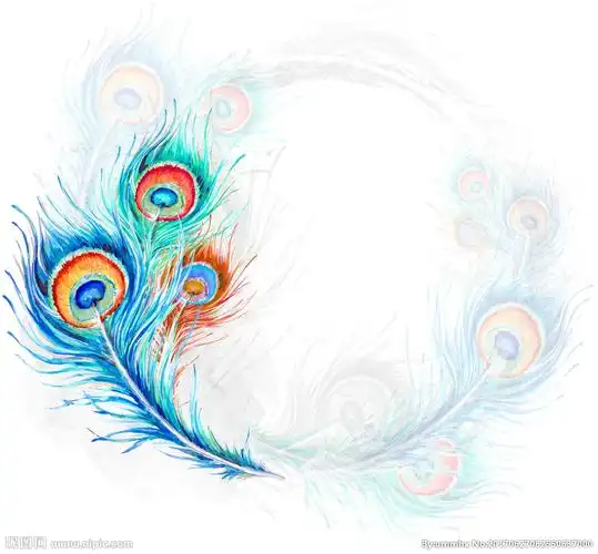 彩铅孔雀羽毛图片