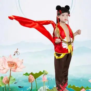 道具表演衣服混天绫头饰乾坤圈项圈哪吒服装标准码眉心贴发带120cm