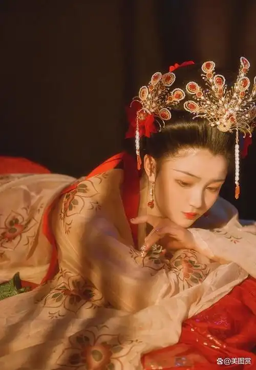 汉服小仙女,古风红装温柔可爱柔美:心悦君兮君不知