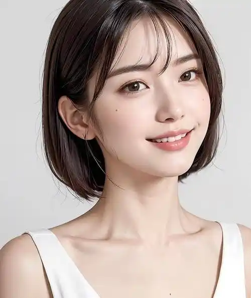 这种发型适合圆脸和椭圆脸,可以柔化脸部轮廓.