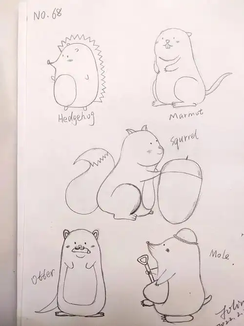 no68可爱小动物手绘练习