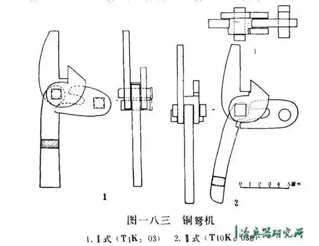 在燕下都m44出土的铜弩机,悬刀长10厘米,与中山国王陵出土的弩机形制