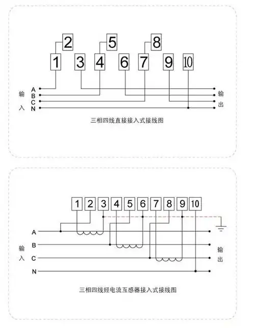 九孔三相四线电表能和电流互感器接线方式