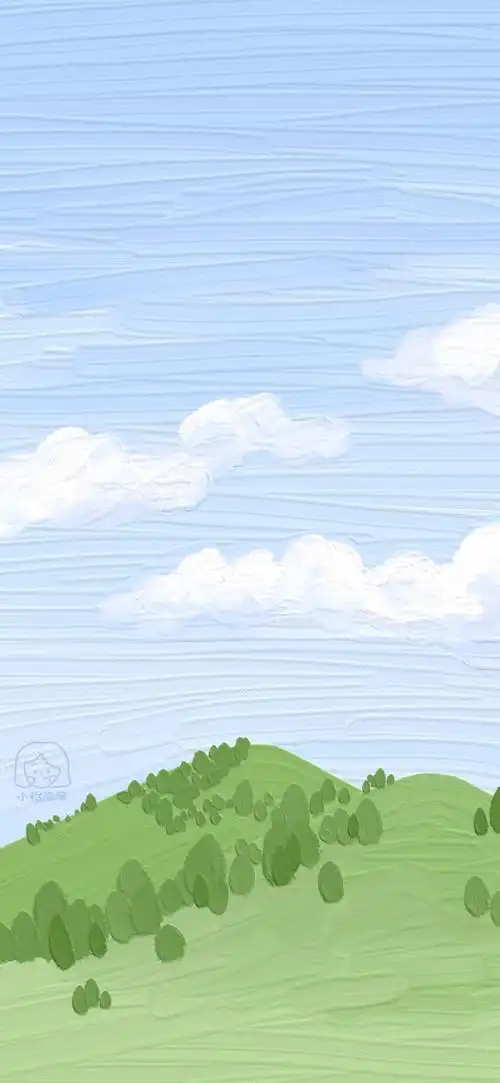 油画壁纸 - cr:@小怡泡泡531 插画 素材 ins 韩系 可爱 简约 手绘