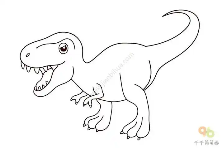 马普龙vs霸王龙简笔画 简笔画图片大全-蒲城教育文学网