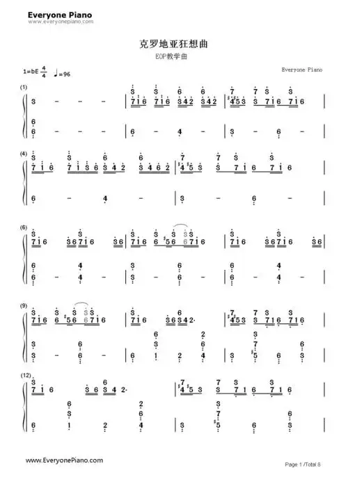 求克罗地亚狂想曲简谱