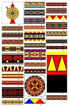 彝族太阳花样特色纹样简笔画