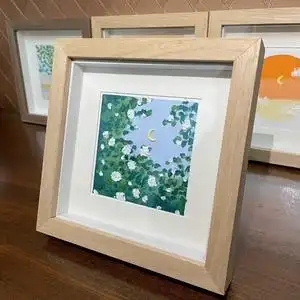 油画棒画框立体中空相框摆台1.5厘米水彩画裱框儿童画插画装饰