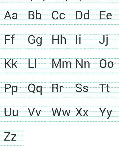 英语k的小写及26个英文字母大小写对照图片如下