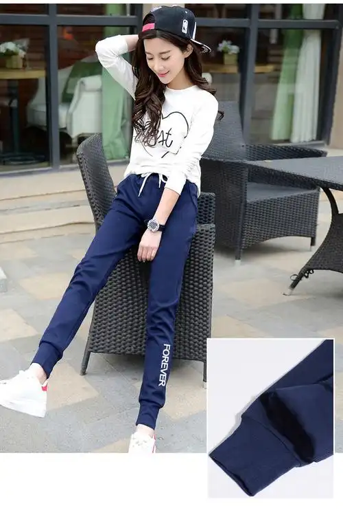 2017春季新款运动裤女裤子学生卫裤宽松韩版休闲小脚长裤秋薄款潮